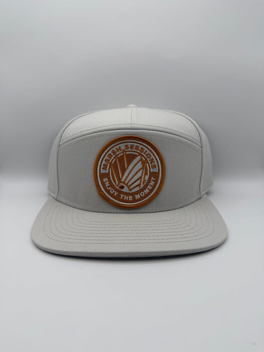 7 Panel Tailer Patch Hat - Bone