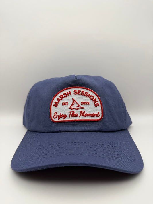 Mid-Crown Patch Dad Hat - Blue