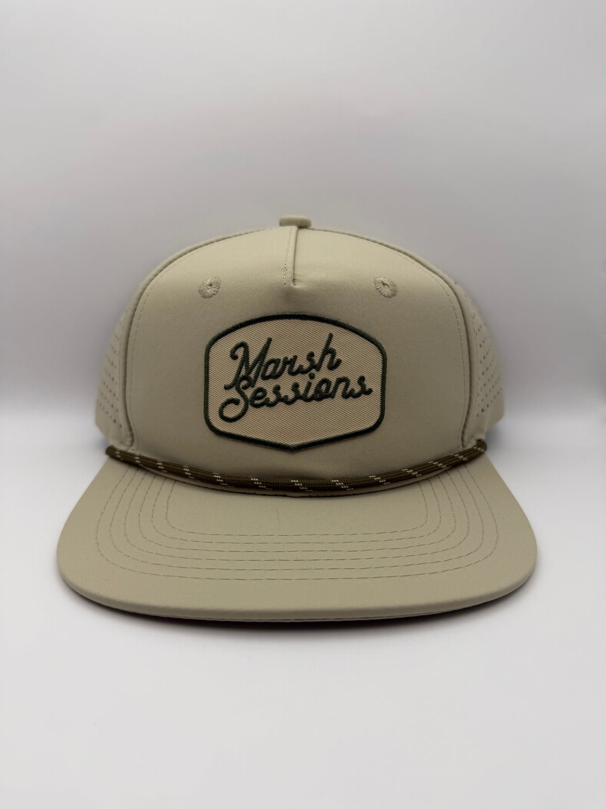 Perforated Logo Patch Hat - Moss/Tan