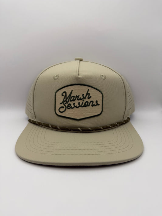 Perforated Logo Patch Hat - Moss/Tan