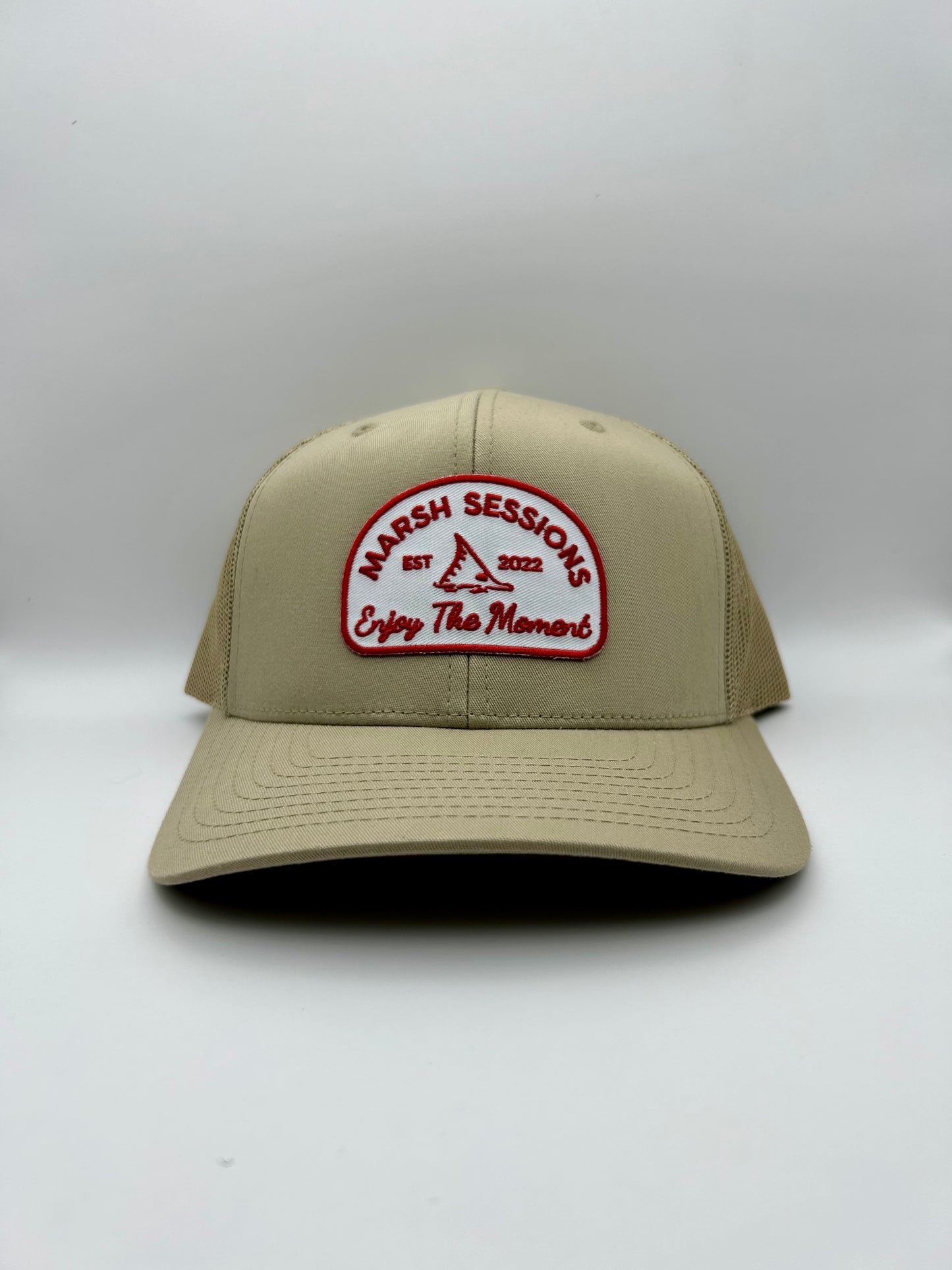 Patch Trucker Hat - Khaki/White