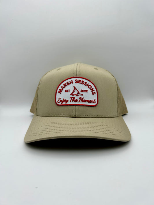 Patch Trucker Hat - Khaki/White