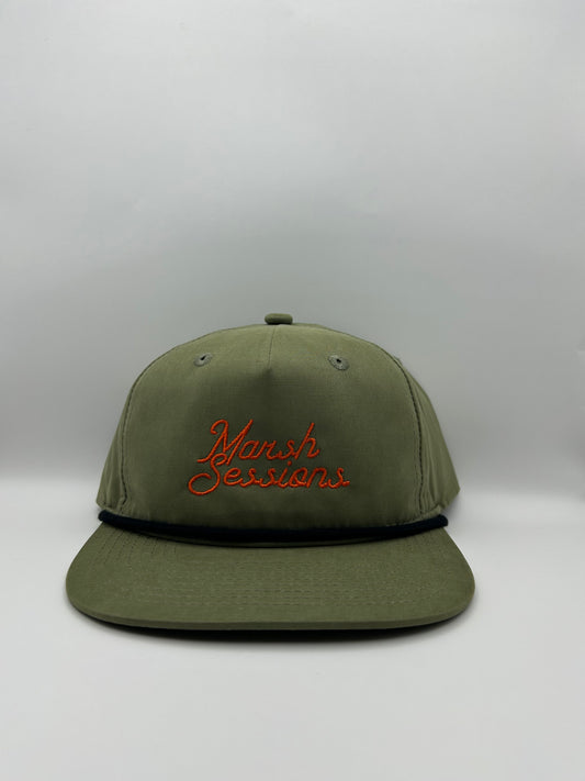 Classic Rope Cap  - Olive and Blaze