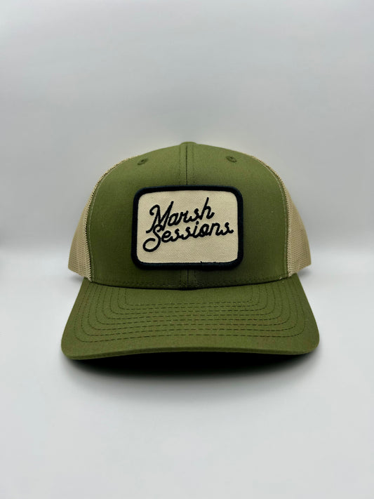 Patch Trucker Hat - Olive/Tan